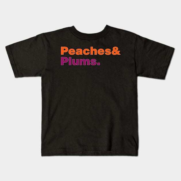 Peaches and Plums Kids T-Shirt by FrenkMelk